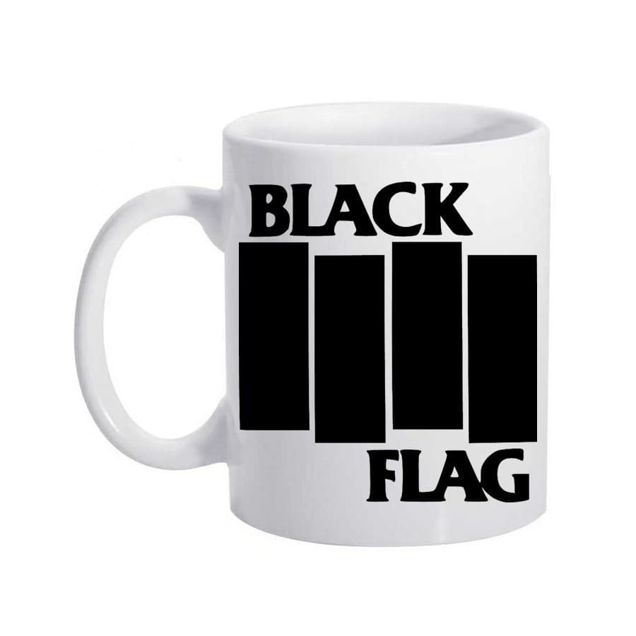 Caneca Branca Bandas De Rock Black Flag Logo Promoção