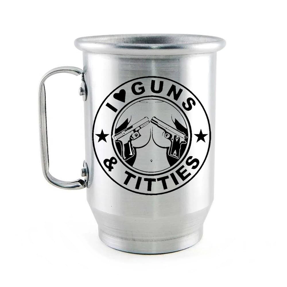 Caneca de Alumínio Civil Militar Policia Caveira Guns Titis