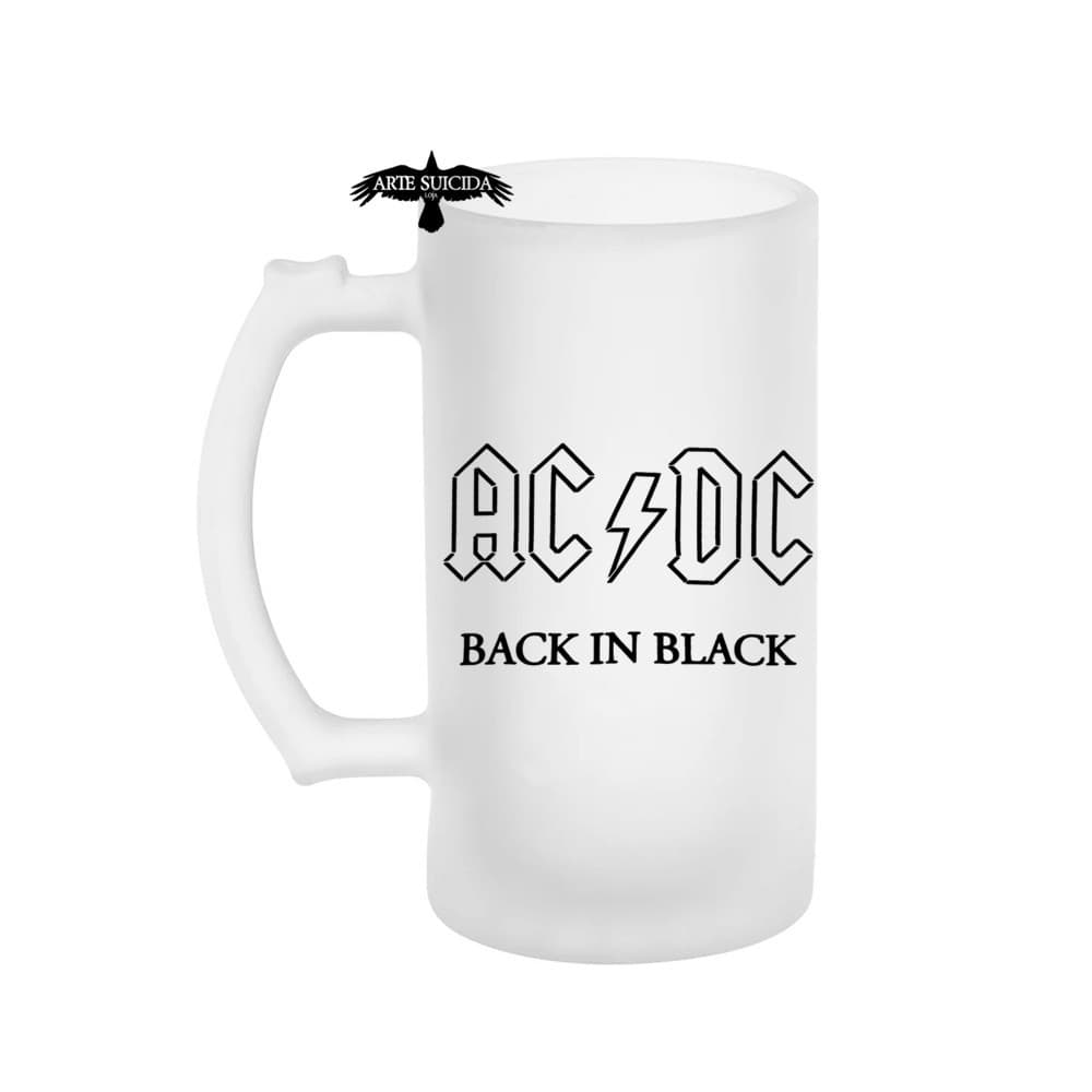 Caneca de chopp jateada acdc bandas de rock classico metal guitarra