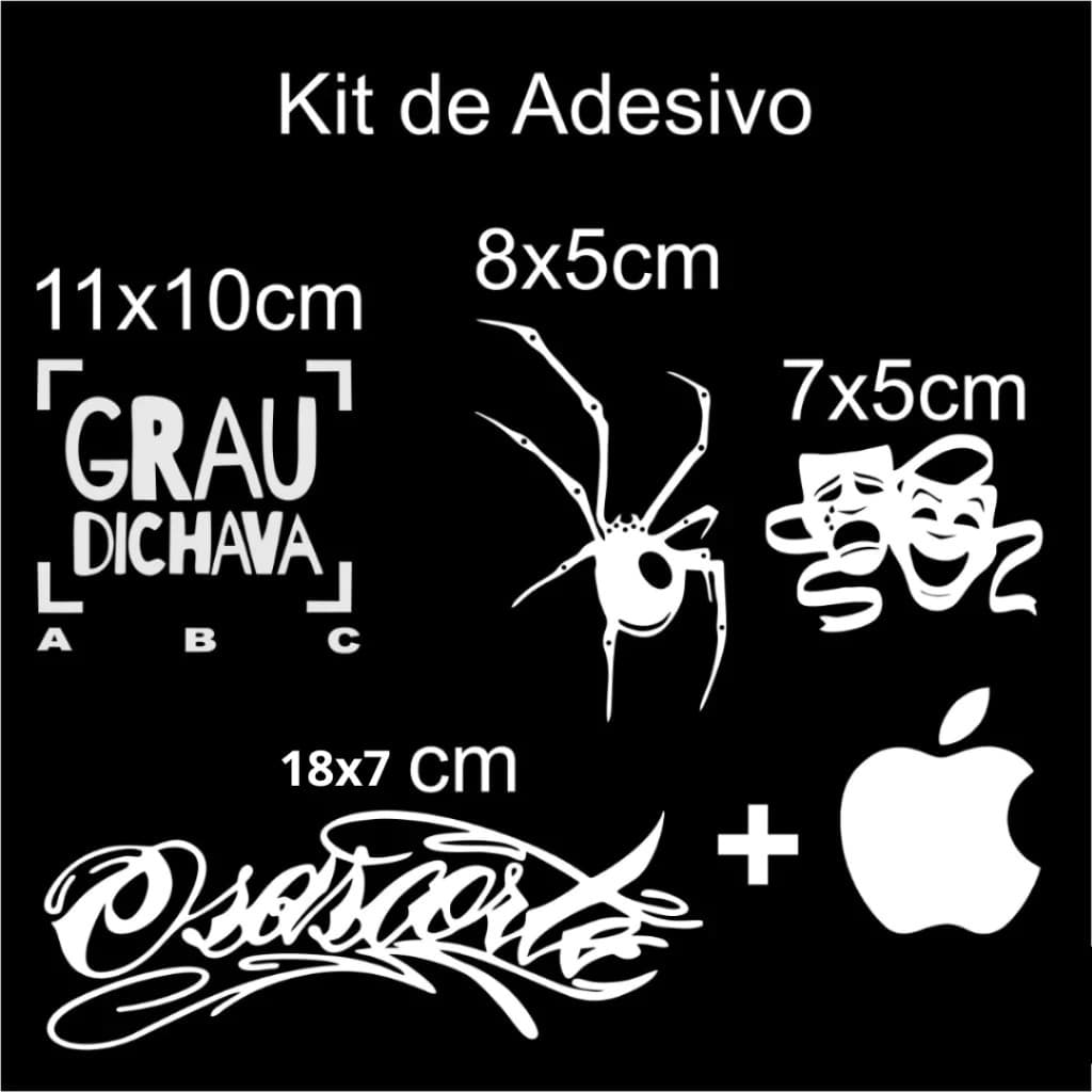 Kit de Adesivo grau dichava osascorte aranha chora agora ri depois para moto capacete bike.
