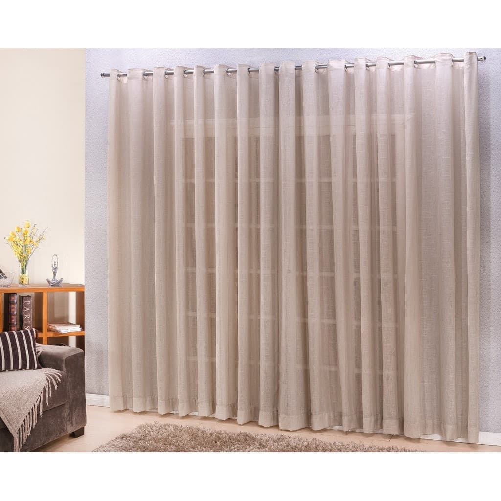 Cortina linho tecido 8,00x2,30 Para Varão Simples
