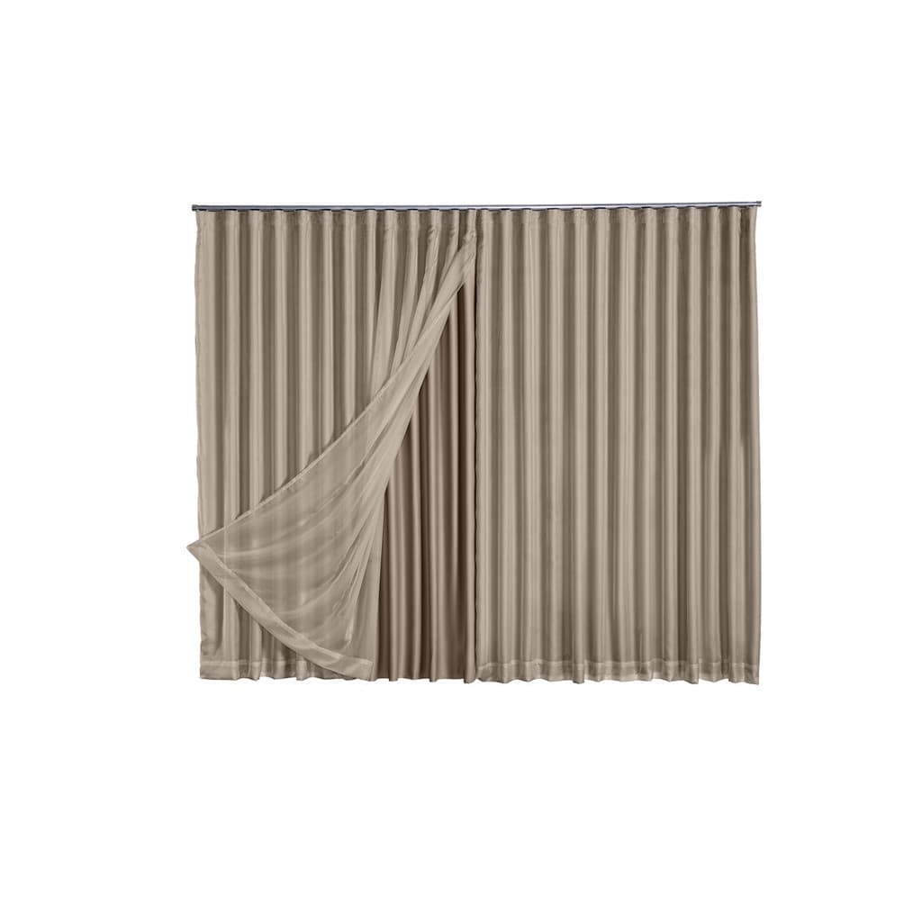 Cortina Microfibra  com Voil  2,80 x 2,30  Corta Luz  para Trilho