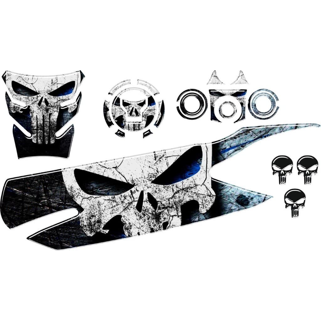 Adesivo Premium Moto Tankpad 3D Protetor Tanque Bocal Mesa Ignição Escapamento Xre 300 Azul