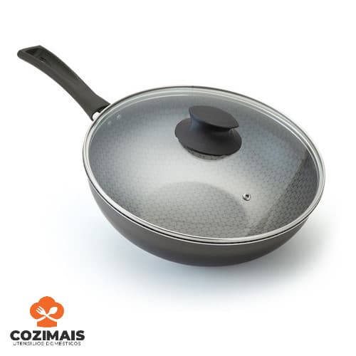 Wok Antiaderente Luxury C/tampa E Cabo N°24