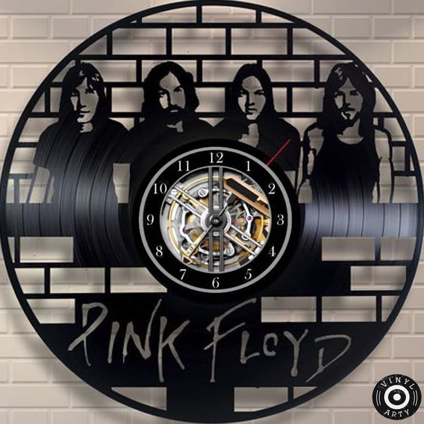 Relógio de Parede Relógio de parede Pink Floyd - Relógio De Disco de Vinil Decorativo Vintage Silenc