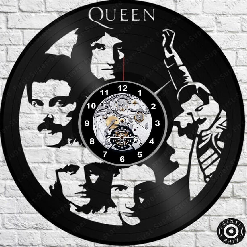 Relógio de Parede Relógio de parede Queen - Relógio De Disco de Vinil Decorativo Vintage Silencioso