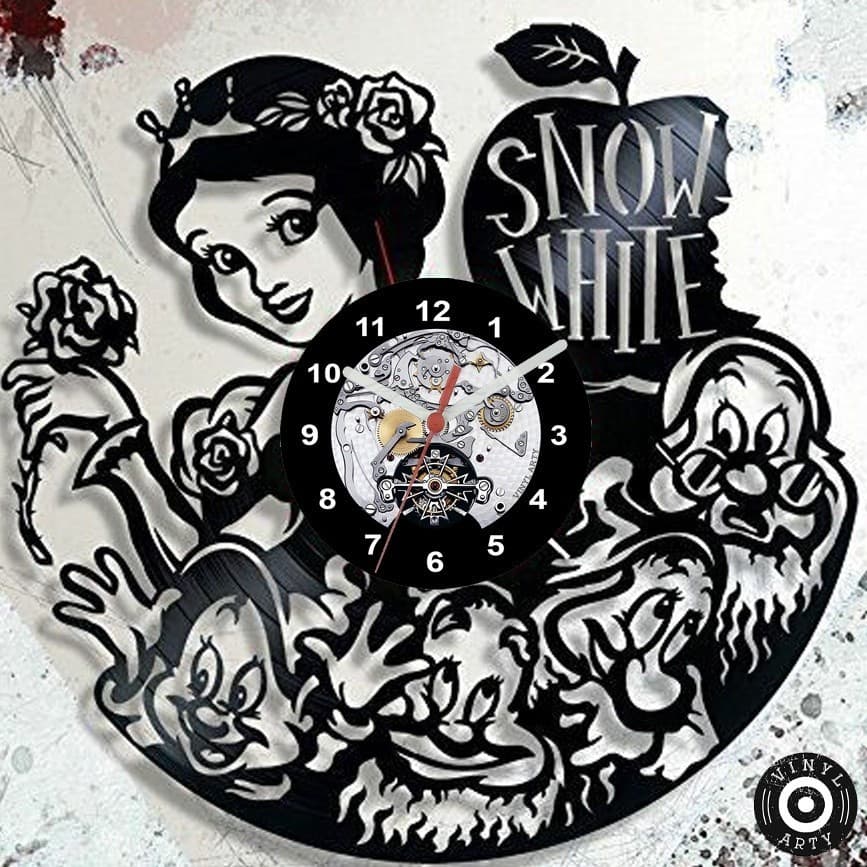 Relógio de Parede Relógio de parede Branca de Neve - Relógio De Disco de Vinil Decorativo Vintage Si