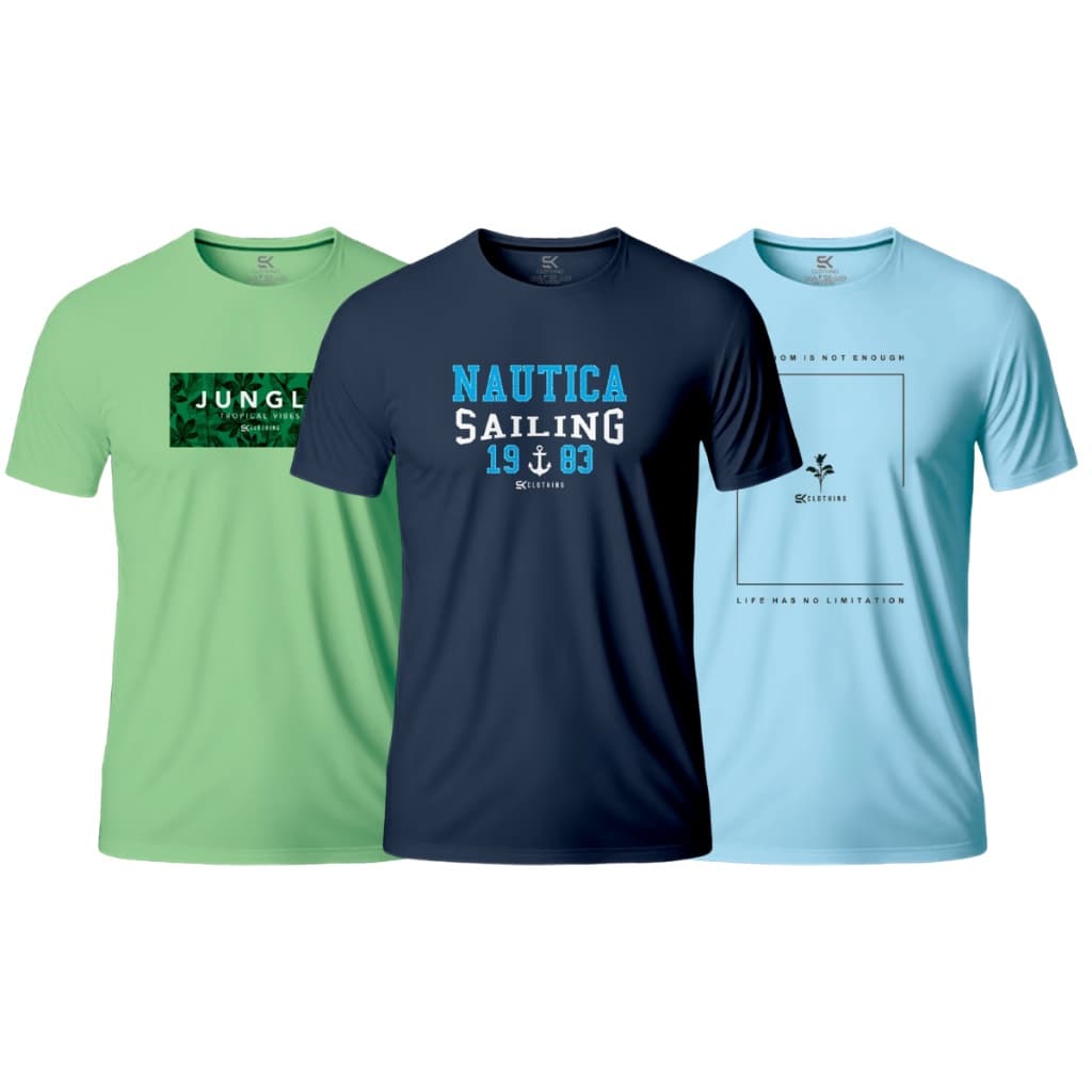 Kit 3 Camisetas Plus Size Masculina Camisa Blusa 100% Algodão 30.1 G1 ao G9