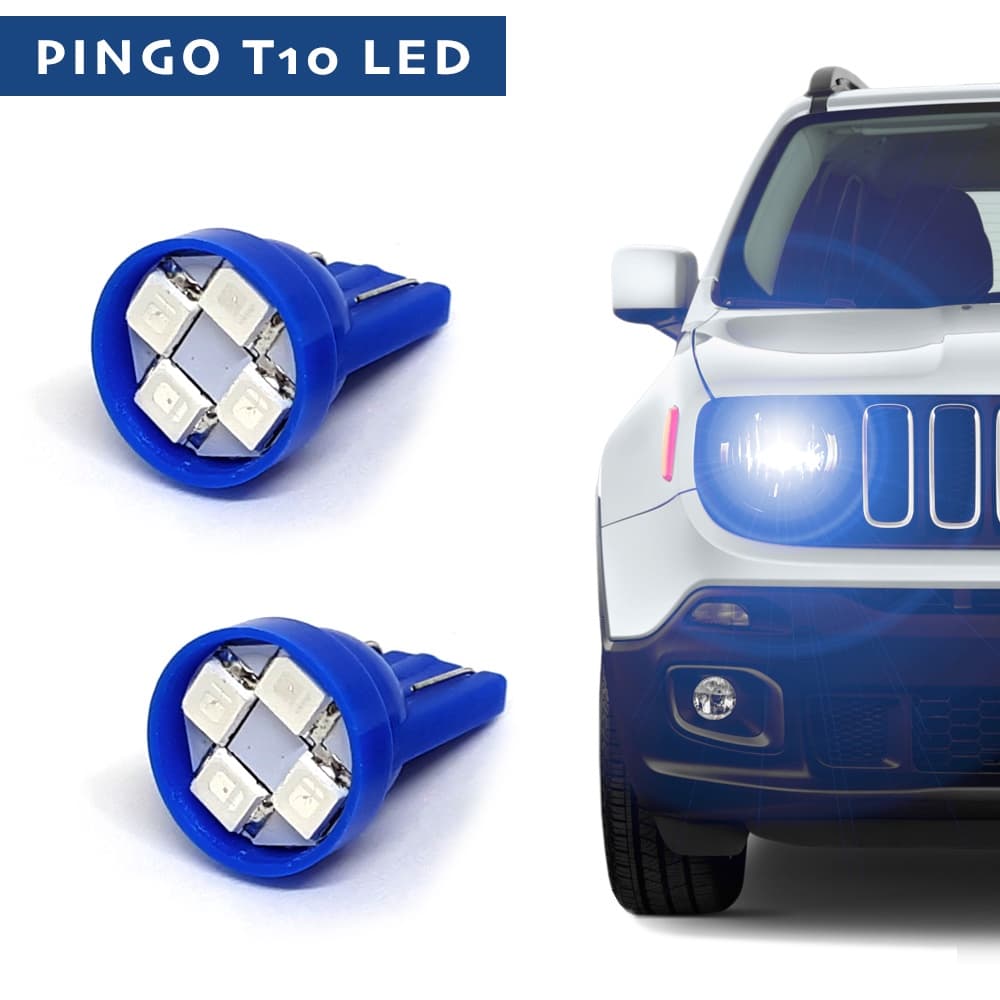 Par Lâmpadas T10 Pingo Led Azul Lanterna Farolete Meia Luz Volkswagen Polo 2002 2003 2004 2005 2006