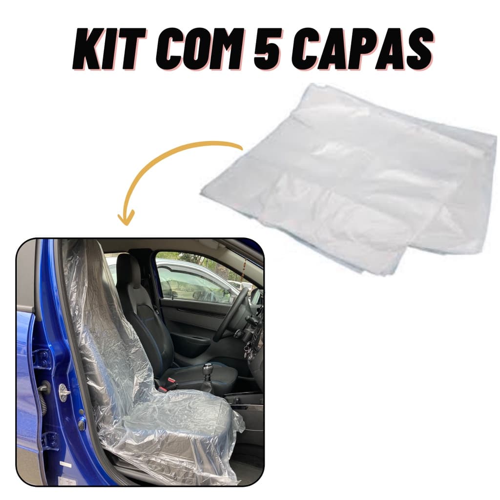 Kit 5 Capas de Banco Automotivo em Plástico