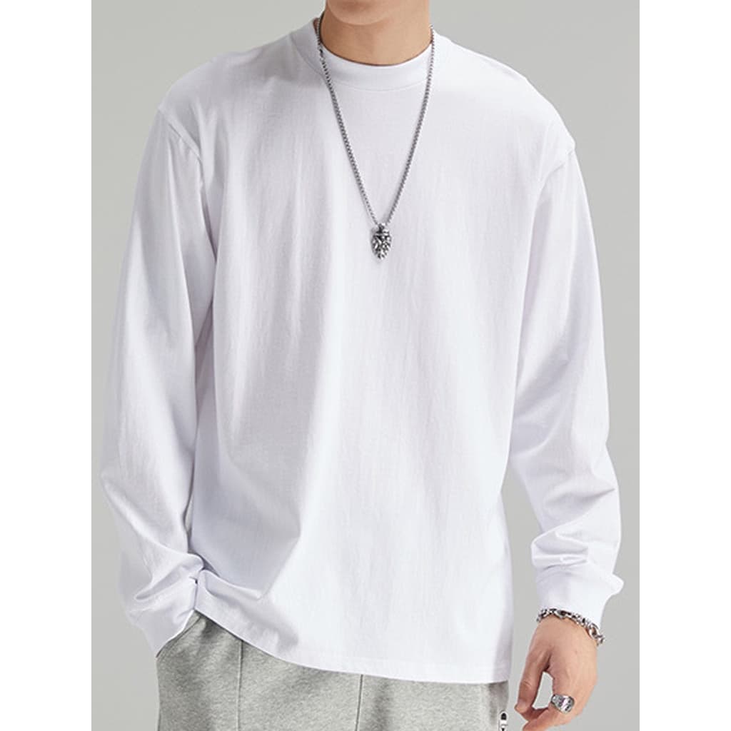 Camisetas Manga Long Basica Lisas 100% Algodao Malha 30.1 Penteada