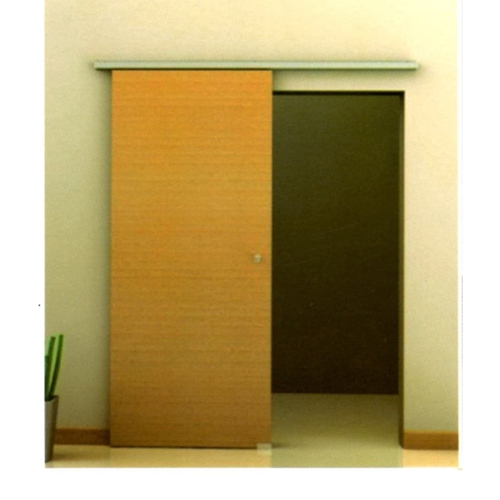 Kit Porta de Correr até 60cm Natural Roldana Concava 4 Rodas