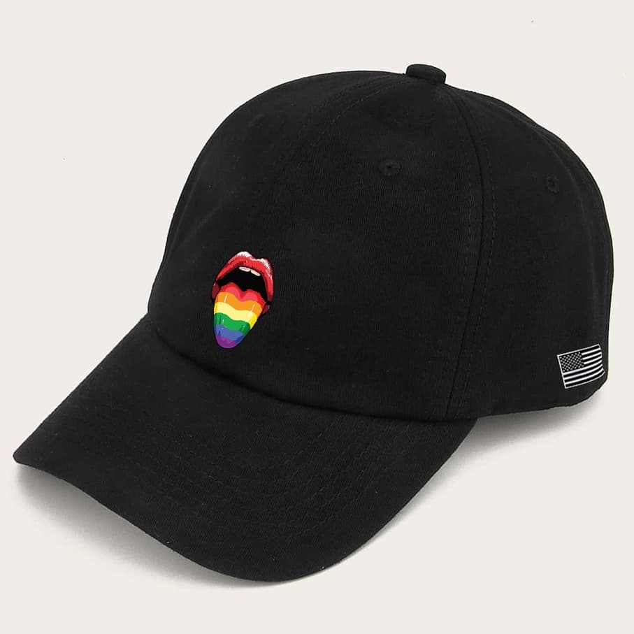 Boné masculino baseball Lingua Boca LGBTbone preto original Tribos