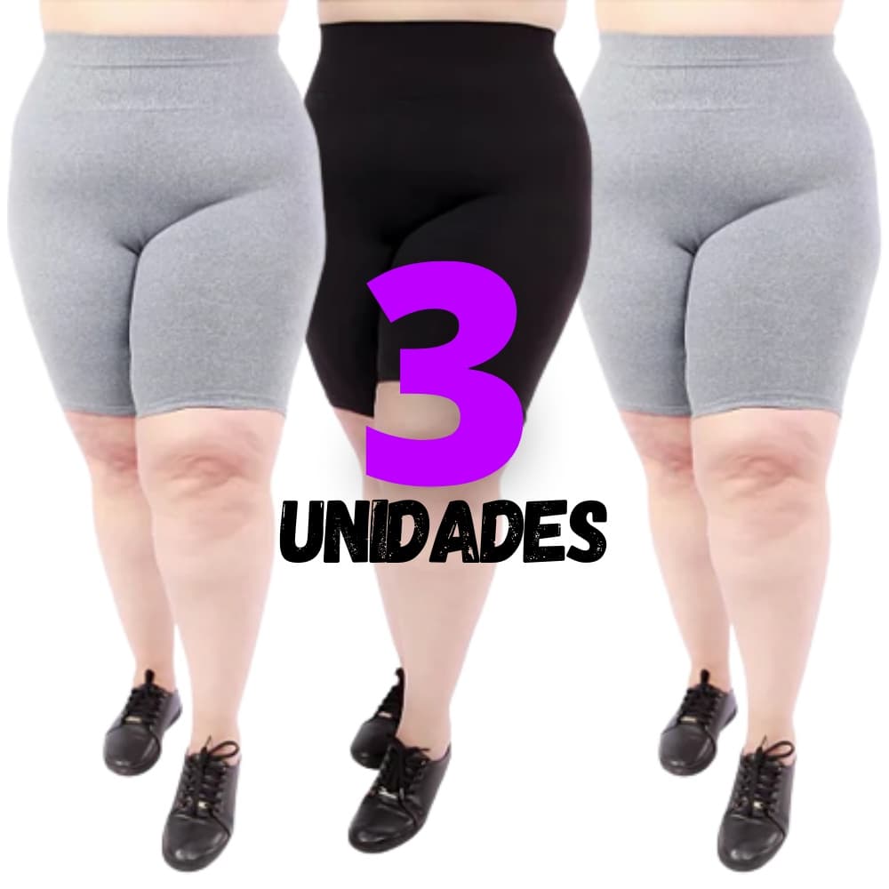 Kit Com 3 Bermudas Shorts Plus Size
