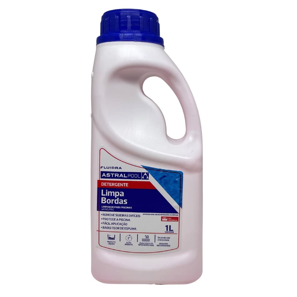 Limpa Bordas Detergente Líquido Neutro Especial para Limpeza de Piscina 1L Astral Pool