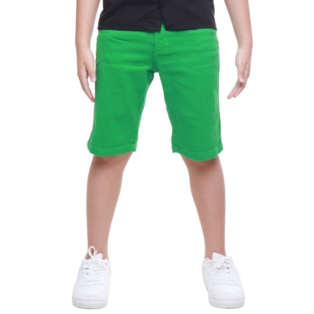 Bermuda Infantil Masculina Sarja Color Verde Bandeira Natal