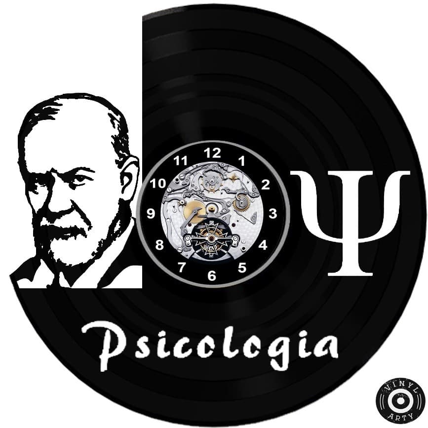Relógio de Parede Relógio de parede Psicologia - Relógio De Disco de Vinil Decorativo Vintage Silenc