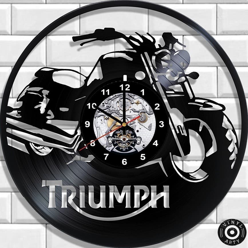 Relógio de Parede Relógio de parede Triumph - Relógio De Disco de Vinil Decorativo Vintage Silencios