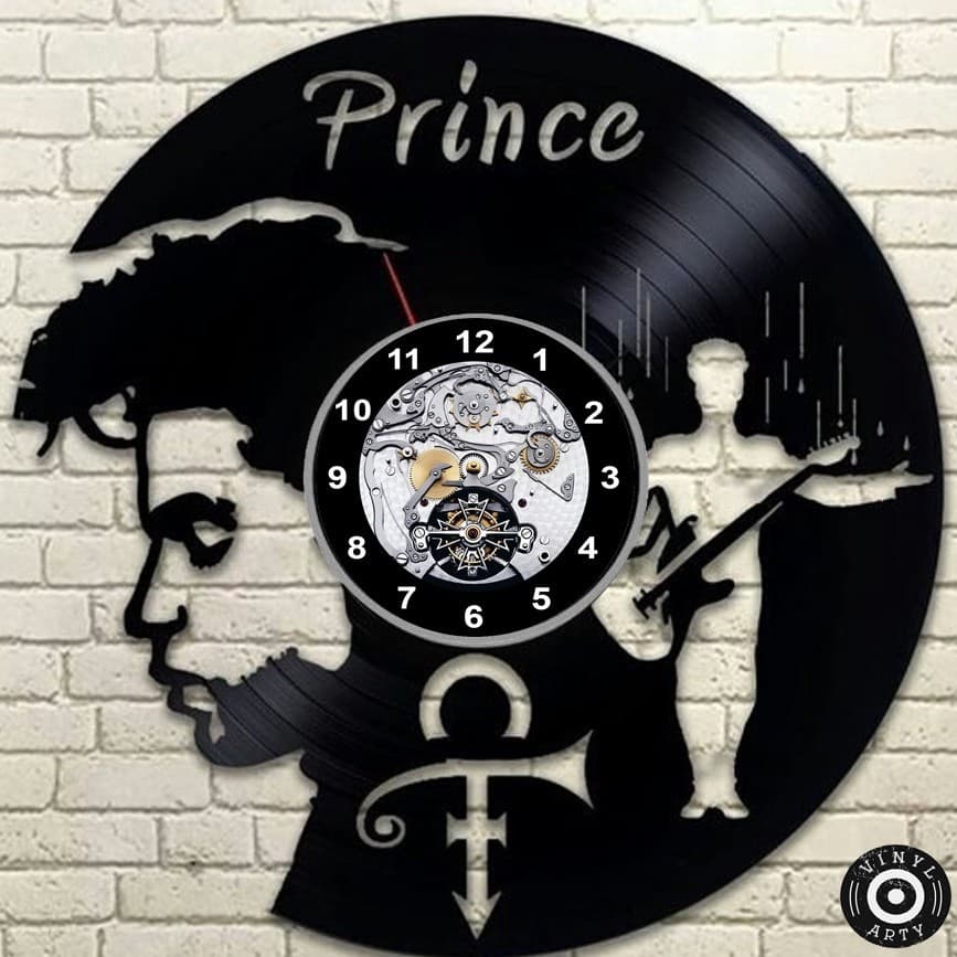 Relógio de Parede Relógio de parede Prince - Relógio De Disco de Vinil Decorativo Vintage Silencioso