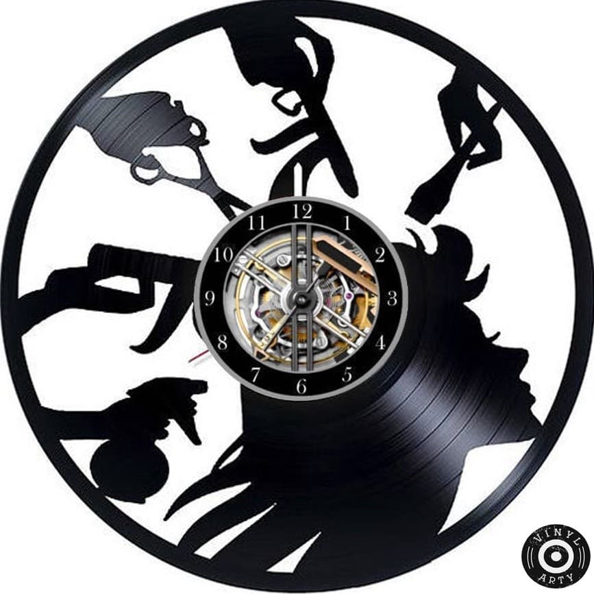 Relógio de Parede Relógio de parede Cabeleireiro - Relógio Salões De Beleza De Disco de Vinil Decora