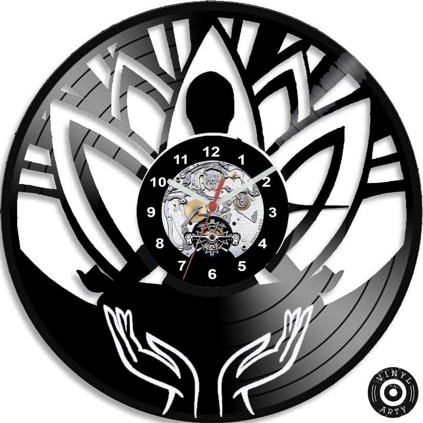 Relógio de Parede Relógio de parede Reiki - Relógio De Disco de Vinil Decorativo Vintage Silencioso