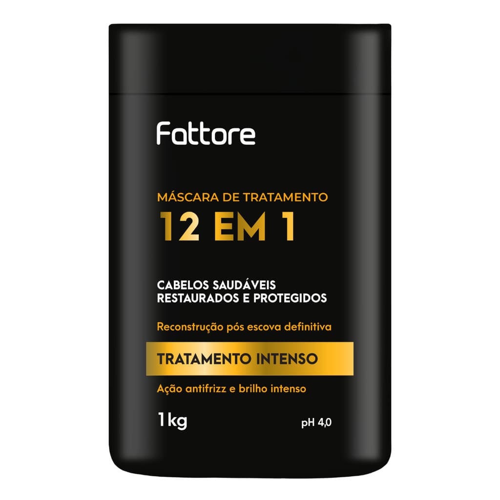Máscara de Tratamento Fattore 12 em 1 1kg Profissional Tratamento Intenso