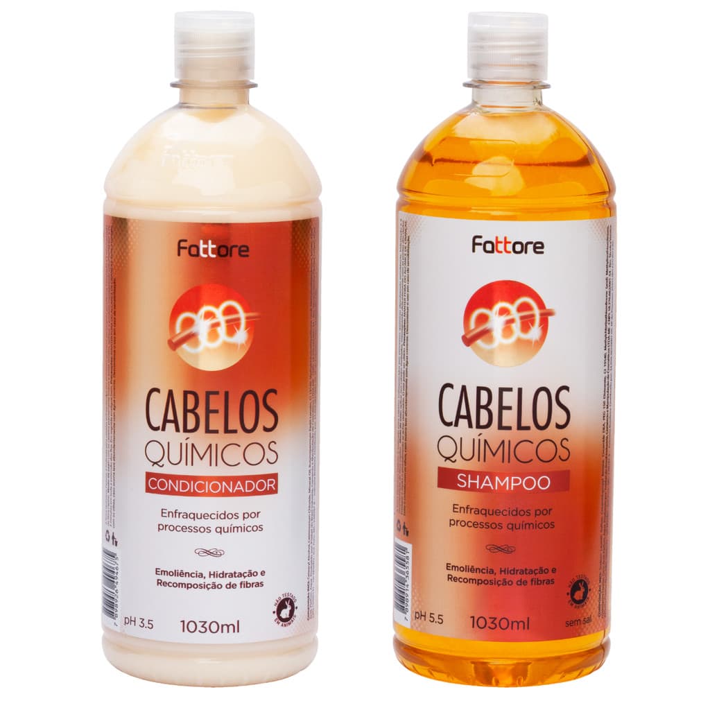 Kit Shampoo e Condicionador Quimicos Fattore 1000ml Hidratação e Reposição