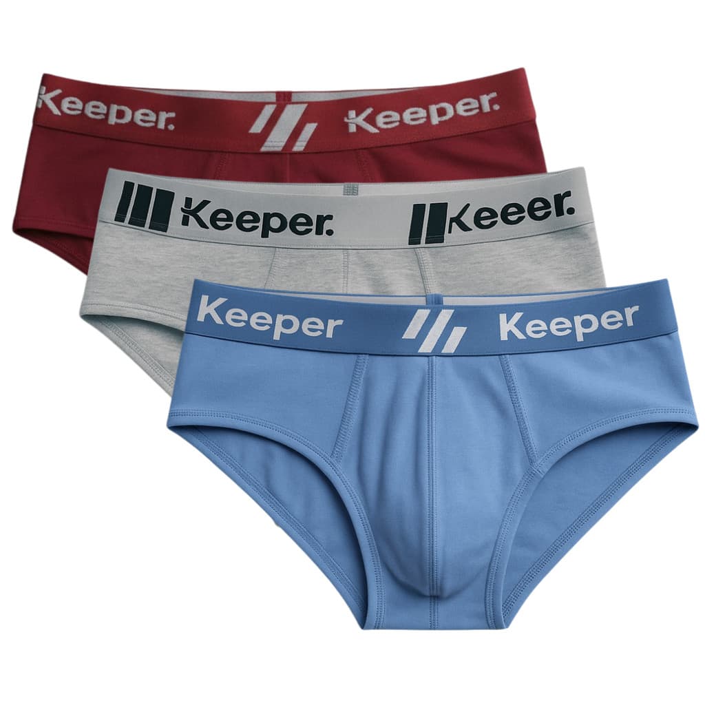 Kit 3 Cuecas Slip Algodão com Elástico Keeper Original Adulto P ao Gg