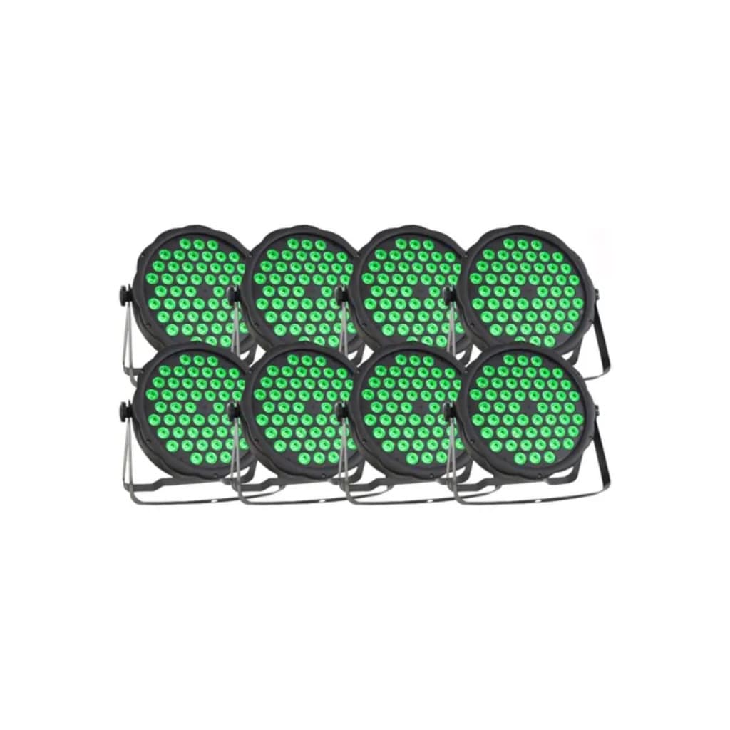 8 Canhao Refletor Led Par 64 Rgb 54 Leds 3w Dmx Dj Triled