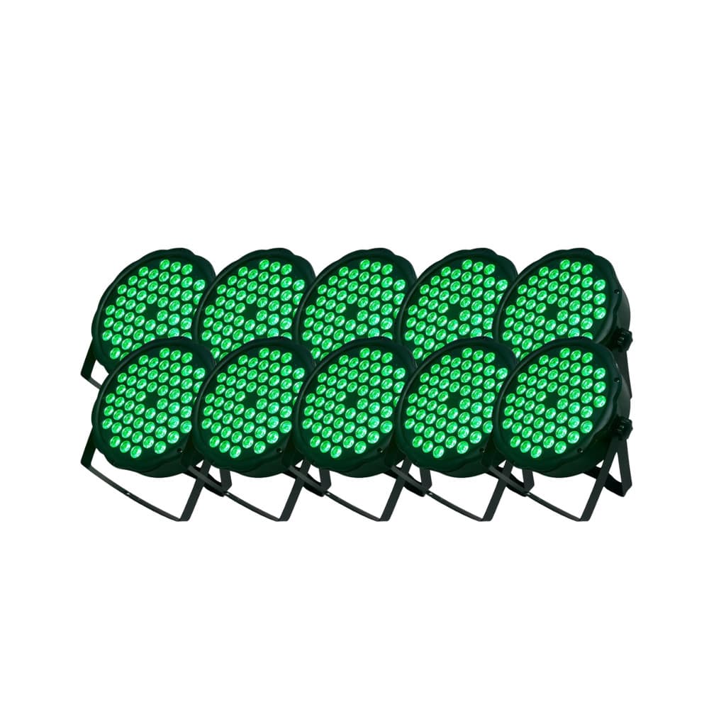 10 Canhao Refletor Led Par 64 Rgb 54 Leds 3w Dmx Dj Triled