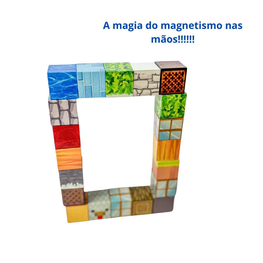 Blocos Magnéticos-Mine 20 Peças De Construção Kids