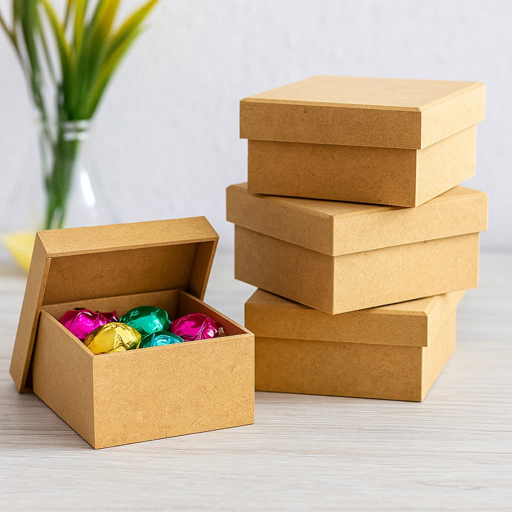 Kit 5 Caixas MDF 15x15x5 cm Decorativas Artesanato Lembrancinhas