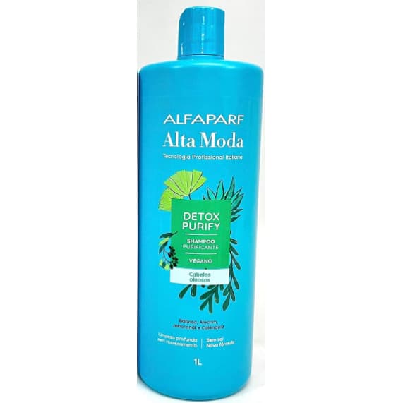 Shampoo Vegano Detox Purify 1L – Babosa, Alecrim, Jaborandi e Calêndula | Limpeza Profunda e Controle da Oleosidade