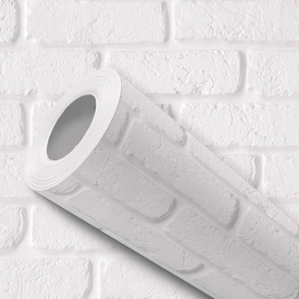 Papel de Parede Vinílico Resistente Tijolo Branco Efeito Gesso Fácil de Aplicar