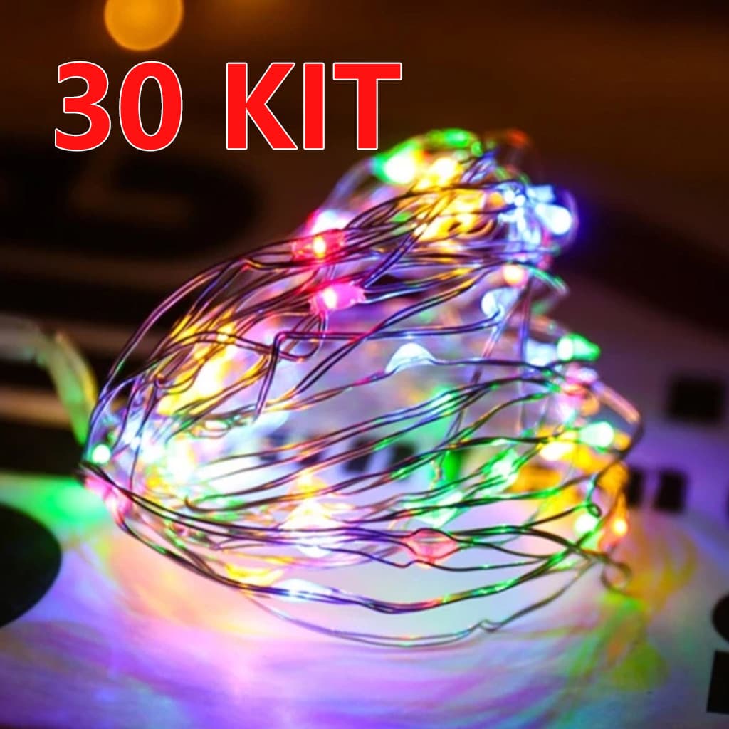 Kit 10/20/30 Fios de Fada 3 M/4M Led Para Decoração Festa Arte Presente Ambiente Decorado