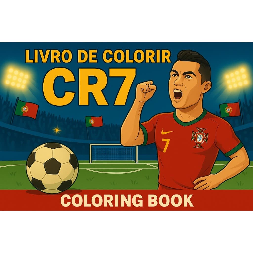 Livro Colorir Bob Estilo Gods Caderno Capa Dura 50 Folhas 180g CR7 Robozão