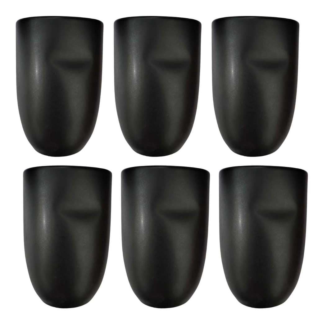 Conjunto de Copos Unni 320 Ml Preto Fosco