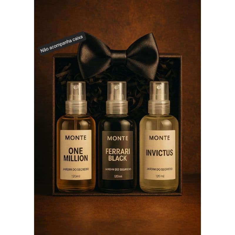 kit 3 Perfume Masculino 120ml Importados Homem Cheiroso