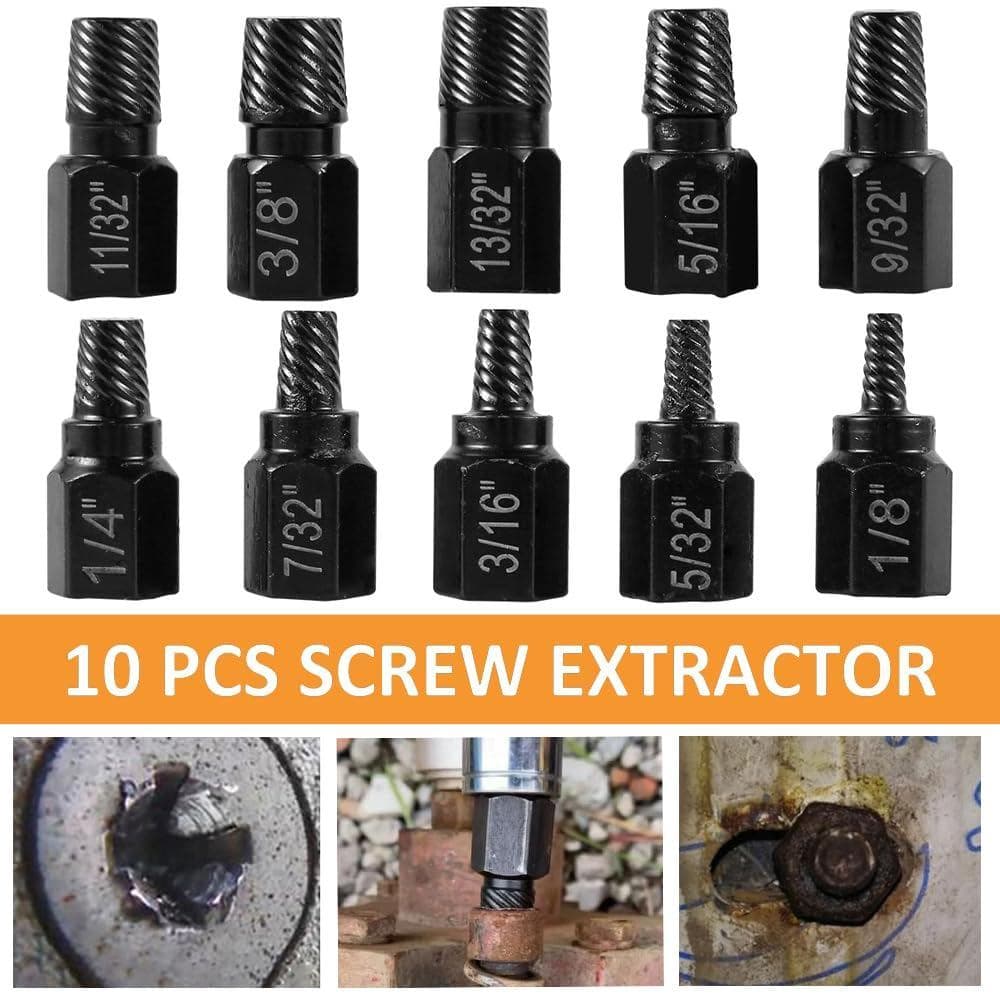 Conjunto de 10 peças extrator de parafuso quebrado deslizante deslizante parafuso extrator hexágono soquete remoção de p
