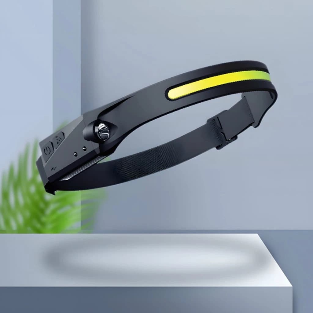 Lanterna de Cabeça Recarregável 3 Led Corpo Motion Camping Torch Light Lamp Com Usb