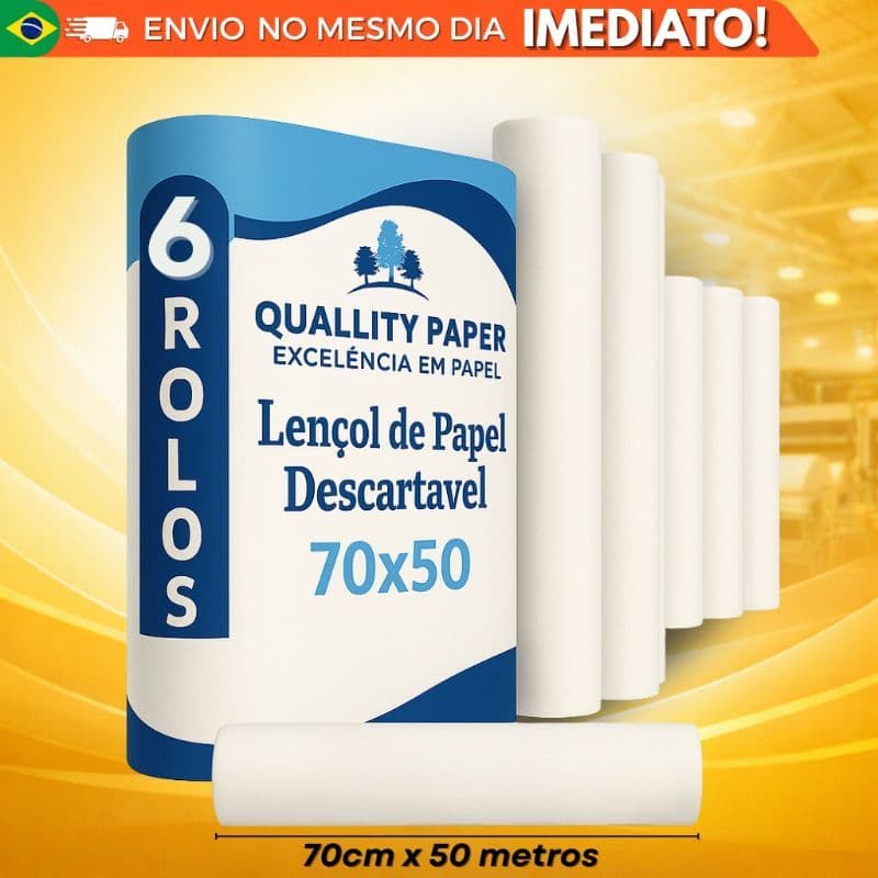 6 Rolos lençol de papel para maca descartavel 70x50 - Lençol hospitalar para maca 9