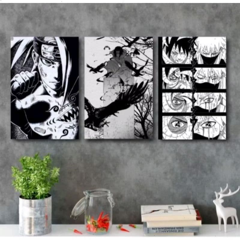 Trio Decorativo Naruto Itachi e Obito Premium - H.E.P Decore