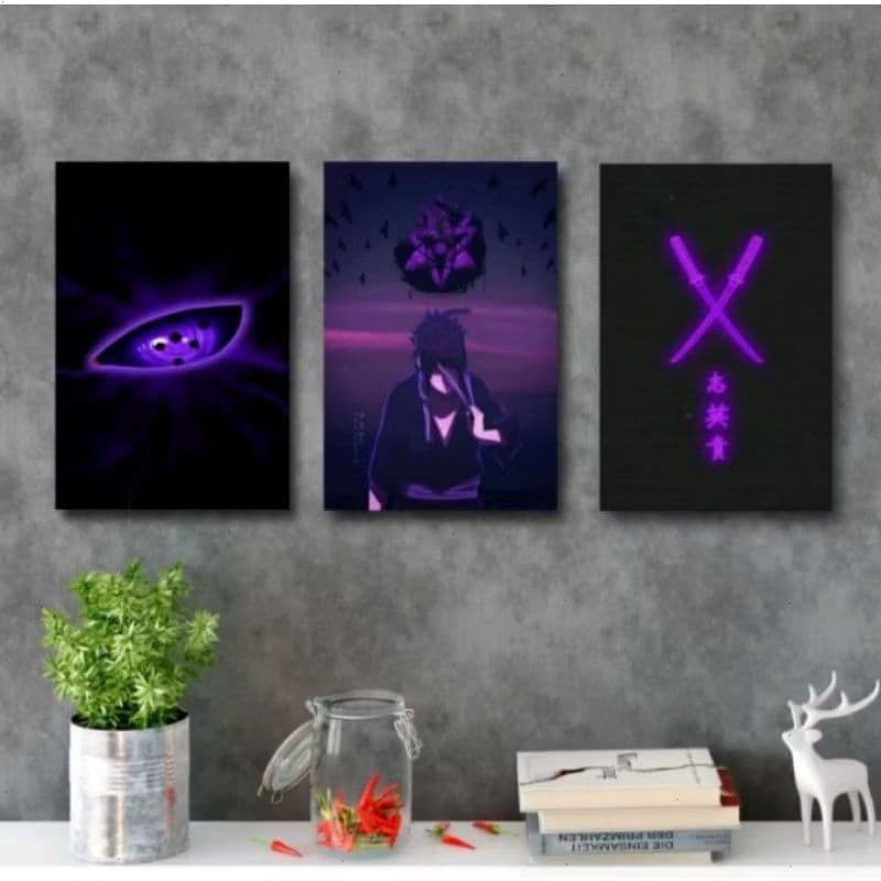 Trio Decorativo Naruto Dark Aesthetic Sasuke - H.E.P Decore