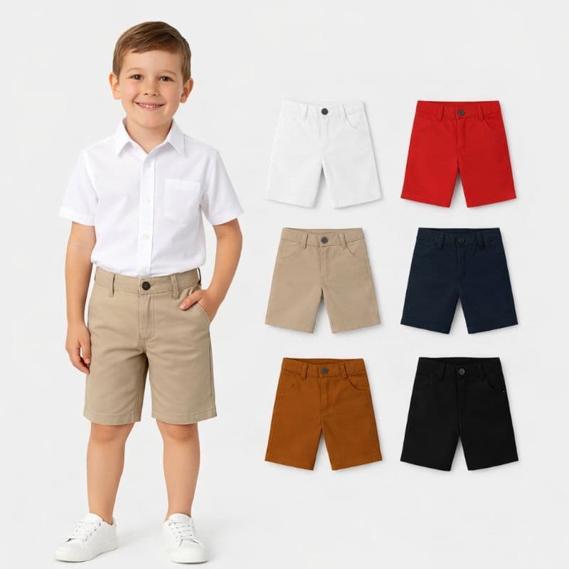 Bermuda infantil menino sarja jeans color 0 a 8 anos