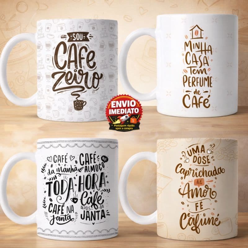 Caneca Cerâmica 325ml Café Cafezeiro Para Quem Ama Café