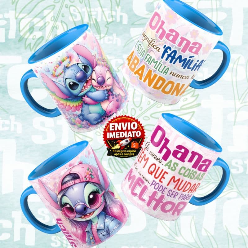Caneca Stitch Vários Modelos com Frase
