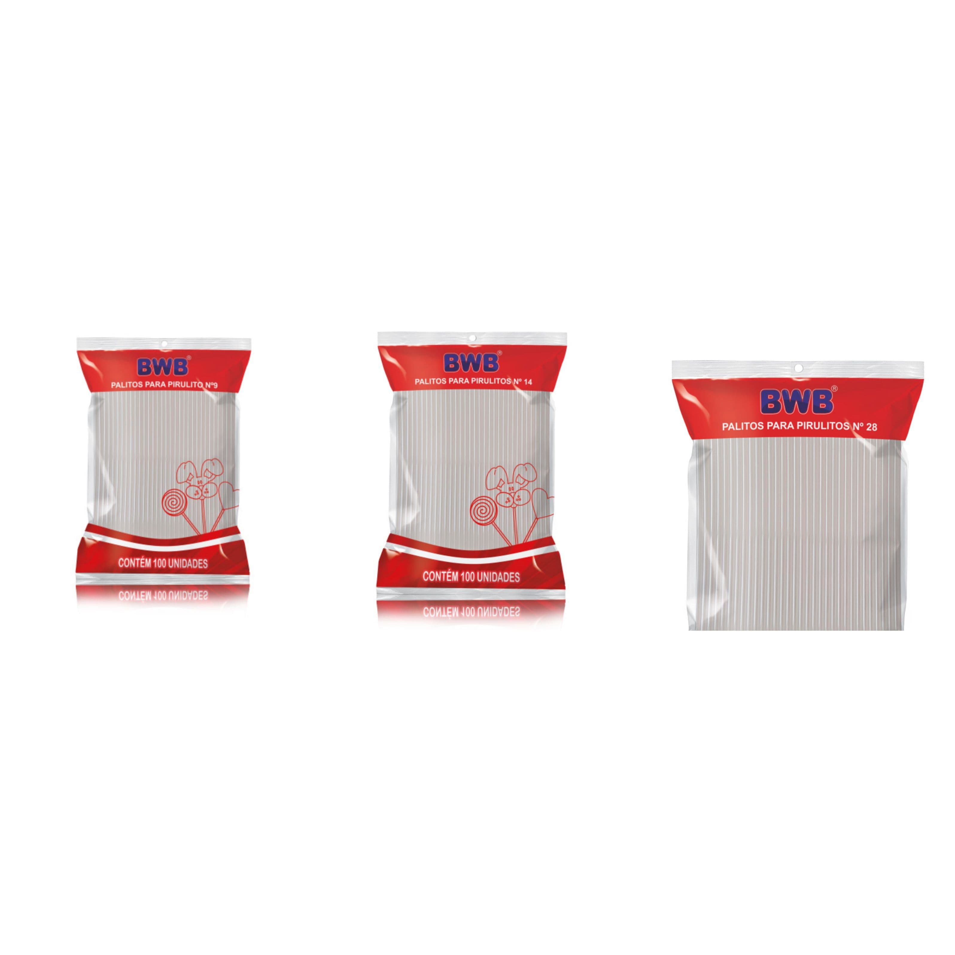 Kit Palito PET BWB – Tamanhos 9 cm, 14 cm e 28 cm | Para Pirulitos, Tags e Topos de Bolo