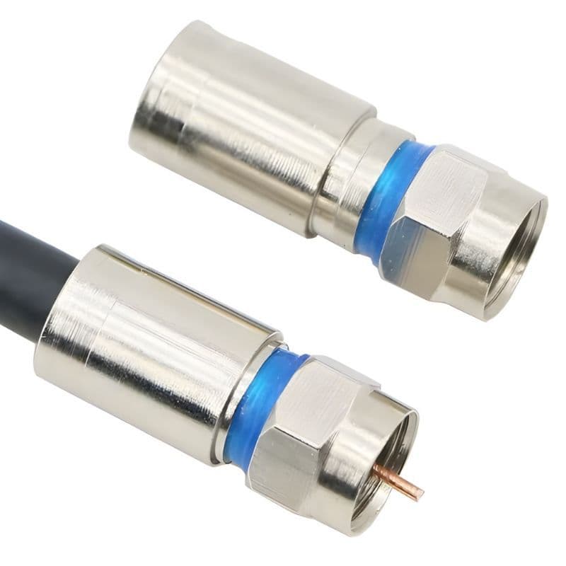 Conector F de Compressão RG6 RG59 para TV a cabo, TV via satélite, antenas digitais e Cftv