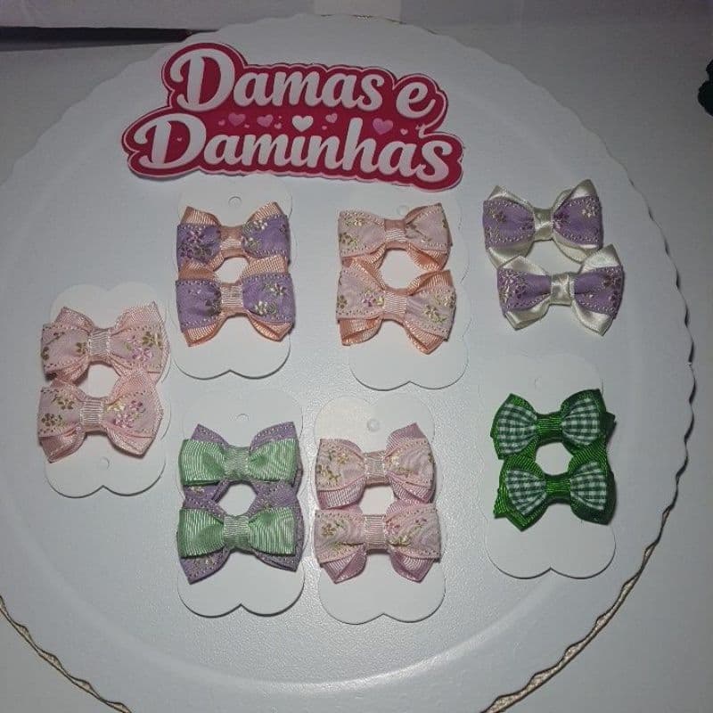 Coleção Daminitas Primeiros Passos. Parzinho de Laços para bebês. Laço artesanal. Laço Infantil.