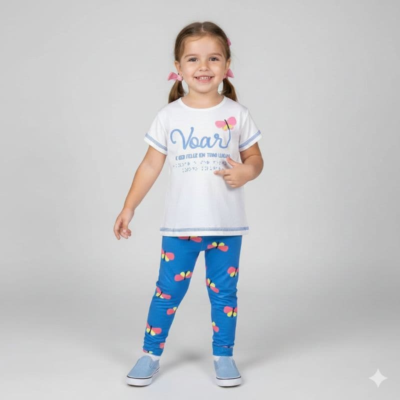 Conjunto Infantil Menina Jacalele Tamanho G e 4 | Conjunto Camiseta e Calça Legging